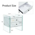 thumbnail image 5 of Bedside Table with Drawers, Modern Nightstand with Tempered Glass, MDF Storage Cabinet for Bedroom, Living Room, Coffee Table - Easy Assembly, 5 of 9