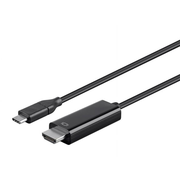 Monoprice USB C to HDMI 3.1 Cable - 9 Feet - Black | 5Gbps, 4K@30Hz, Type C, Mirror or Expand you PC Display