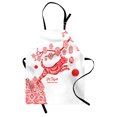 thumbnail image 1 of Year of the Dog Apron Monochrome Canine in a Festive Illustration New Year Celebration, Unisex Kitchen Bib Apron with Adjustable Neck for Cooking Baking Gardening, Vermilion and White, by Ambesonne, 1 of 3