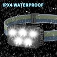 thumbnail image 2 of Linterna frontal, luces frontales recargables y 6 modos, resistente al agua LE, 2 of 4