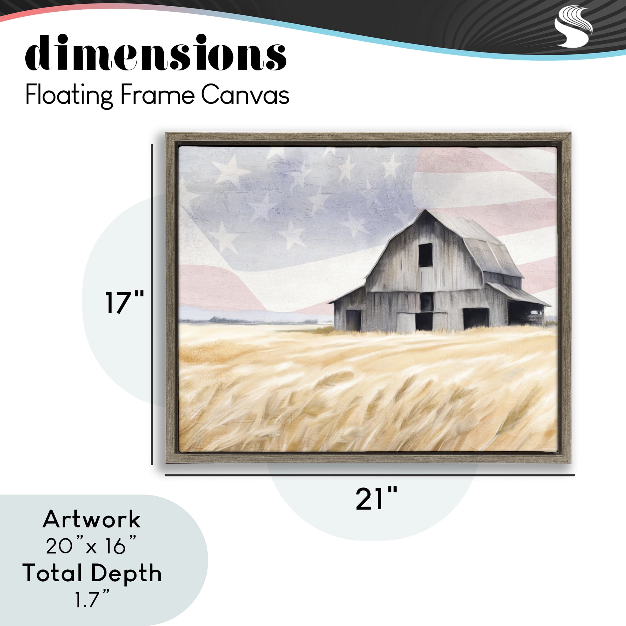 Stupell Industries Amber Waves of Farmland Brown Framed Floater Canvas Wall Art, design by Kim Allen
