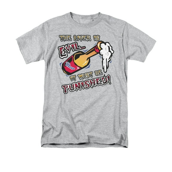 The Liver is Evil Alcohol Drinking Humor Funny Humorous Saying Adult T-Shirt