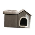 thumbnail image 4 of Casa para gatos con cojín extraíble y lavable, plegable, cómoda y cálida. Gris, 4 of 8