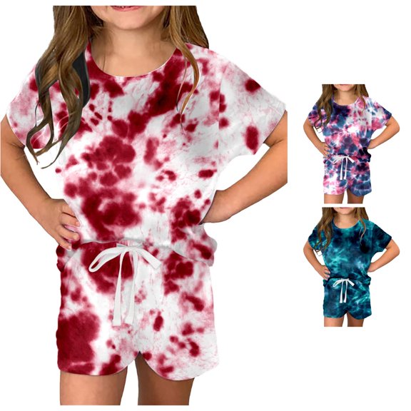 Yuhangmm Girls Summer T Shirt And Shorts Set With Side Pockets Shorts Set Girls Music Lover Shirt And Shirts Set Baby Going Home Outfit Girl Red 4-5 Years