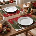 thumbnail image 3 of Smile Xmas Snowman Winter Christmas Placemats Set of 4, 12 x 18 Inch, Red, 3 of 8