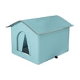 thumbnail image 1 of Refugio impermeable para gatos callejeros, caseta para gatos de exterior, para perros y cachorros. Azul grande, 1 of 9