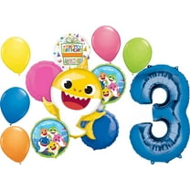 Baby Shark Boy 3rd Birthday Party Supplies Balloon Bouquet Decorations