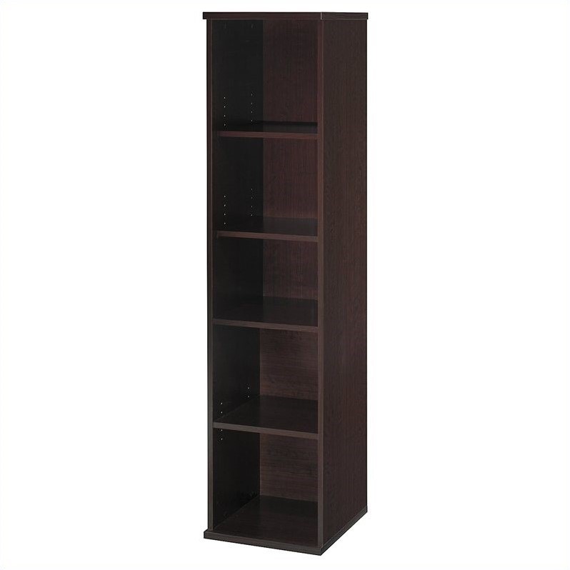 Bush BBF Series C 18W 5-Shelf Bookcase in Mocha Cherry