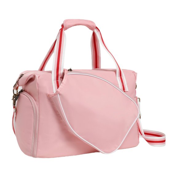 Bolsa de almacenamiento de raqueta de pickleball con correa ajustable gran capacidad Pickleball Crossbody Bag Pickleball Racquet de transporte Rosa