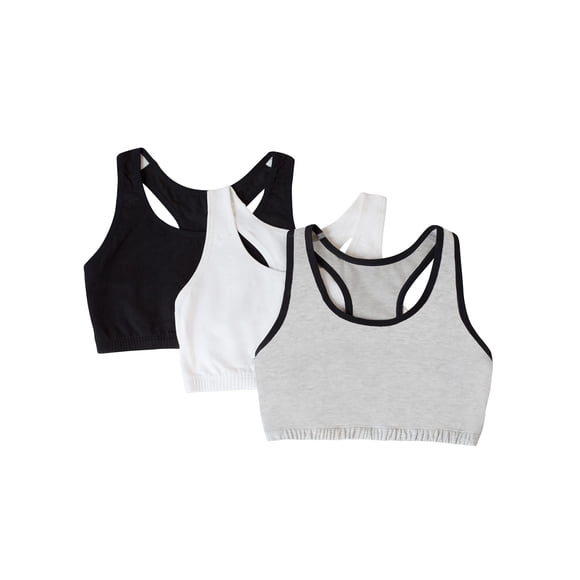 Sujetador deportivo Fruit of the Loom estilo camiseta sin mangas para mujer, color gris, talla 34