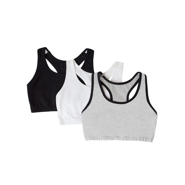 Sujetador deportivo Fruit of the Loom estilo camiseta sin mangas para mujer, color gris, talla 34