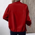 thumbnail image 5 of Women's Long-sleeved Windbreaker Baeitkot Women's Solid Color Zippered Long-sleeved Windbreaker with Pockets Red XXL, 5 of 6