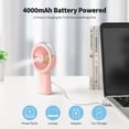 thumbnail image 4 of Otlonpe Ventilador portátil con niebla, ventilador de mano recargable de 4000 mAh, funciona con pilas, ventilador de pulverización de agua, pequeño ventilador personal de mano, banco de energía para v, 4 of 5