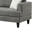 thumbnail image 4 of Benjara Lae 80 Inch Sofa with 2 Throw Pillows, Tufted, Gray Chenille Upholstery, 4 of 5