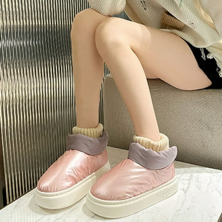 

Cathalem Dressy Sandals High Heels Winter Casual Shoes Women Thickened Warmth Keeping Cotton Casual Closed Toe Shoes for Women Red 8