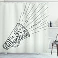 thumbnail image 1 of Ambesonne Adventure Shower Curtain, Mountains Birds Sun, 69"Wx84"L, Black White, 1 of 3