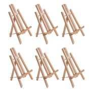 U.S. Art Supply 11" Small Tabletop Display Stand A-Frame Artist Easel (Pack of 6), Beechwood Tripod, Canvas Photo Holder