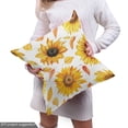 thumbnail image 5 of Ambesonne Sunflower Fabric by the Yard Upholstery, Vintage Fall Leaves Print, 3 Yards, Marigold Mustard and White, 5 of 5
