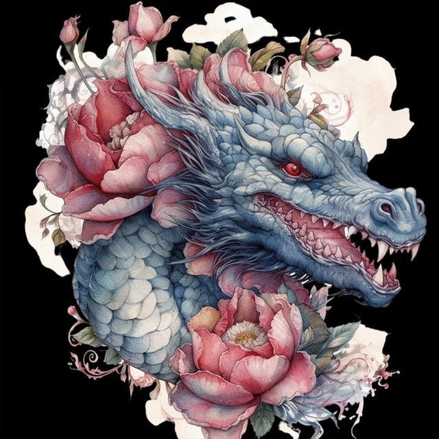 5D DIY Con Taladro Kit Dragón Occidental Del 40x40cm