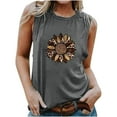 thumbnail image 2 of Daisyyozoid Nouveautés Hauts pour Femmes Joyeuses Pâques Col Rond Imprimé Décontracté Ample Chandail Sans Manches T-shirt, 2 of 5