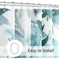 thumbnail image 6 of Extra Long Shower Curtain 72 x 84 Inch, Tall Watercolor Floral Fabric Shower Curtain, Modern Teal Blue Flower Bathroom Shower Curtain Set with Hooks, 6 of 6