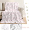 thumbnail image 5 of Pink Spring Floral Throw Blanket for Couch,Soft Lightweight Flannel Fleece Blanket,Elegant Watercolor Summer Botanical Microfiber Plush All Season Decorative Blankets for Sofa Office Travel 40"x50", 5 of 9