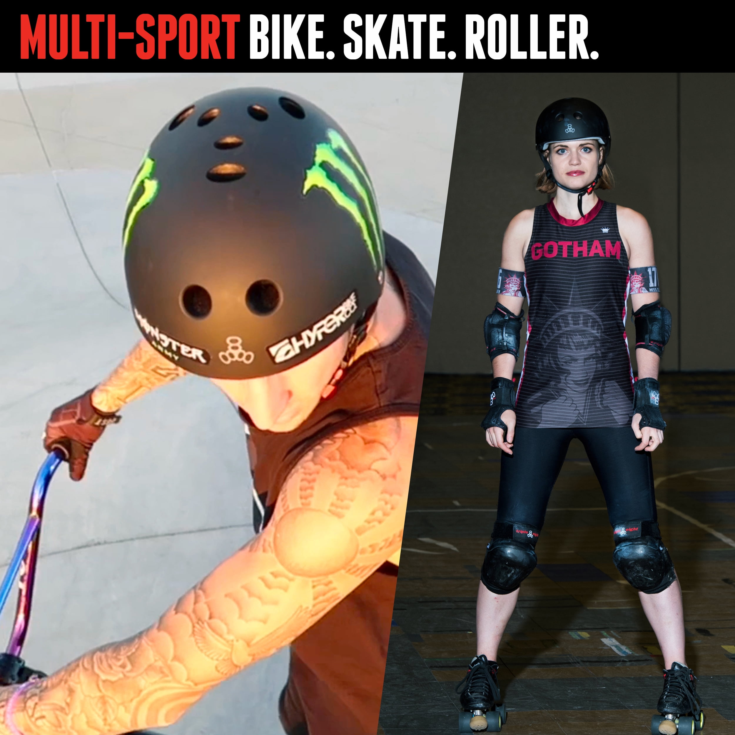 Triple Eight Certified Sweat Saver Multi-Sport Bike and Skate Helmet