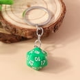thumbnail image 3 of Mosey 20-sided Dice Keychain Stainless Steel Dice Keychain 20 Number Curved Polished Chain Geometric Diy Pendant, 3 of 7
