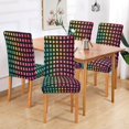 thumbnail image 2 of Yayeee 2 Pack Dining Chair Covers Stretch Parson Chairs Slipcovers Seat Protector, Pink Block Pattern, 2 of 6