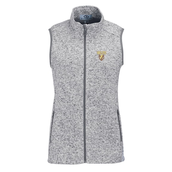 Women's Heather Gray Valparaiso Beacons Summit Fleece Full Zip Sweater Vest