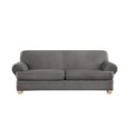thumbnail image 5 of SureFit Ultimate Stretch Suede Sofa Slipcover, 3-Piece, Cement Beige T-Cushion Sofa Cover, 5 of 5