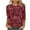 #101-Red, variant on Craaazy Women's Mardi Gras Sweatshirts Casual Carnival Printed 3/4 Sleeve Tops Gifts
