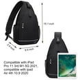 thumbnail image 5 of Mosiso Sling Backpack, Multipurpose Crossbody Shoulder Bag with Front Buckle Pouch&Reflective Strip For Hiking,Travel,For Women Men,Black, 5 of 7