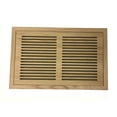 thumbnail image 1 of 8 Inch x 14 Inch Red Oak Hardwood Vent Floor Register Flush Mount with Frame, Slotted Style, Unfinished, 1 of 4