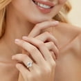 thumbnail image 6 of Flydeer 3.5CT Oval Cut 925 Silver Solitaire 8A Zirconia 18K Silver-Plated Engagement Rings for Women, Classic Promise Ring for Her Silver Size 5, 6 of 8