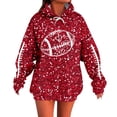 thumbnail image 2 of Glitter Sparkle Football Hoodies for Women Fall Winter Casual Sequins Hooded Sweatshirt with Pockets Y2K Pullover Tops, 2 of 5