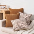 thumbnail image 5 of SUSIELADY Throw Pillow Covers Set of 4, 20"x20" Linen Decorative Square Couch Sofa Cushions, Accent Home Decor, Living Room, Bedroom, Chair, Golden Brown, 5 of 7
