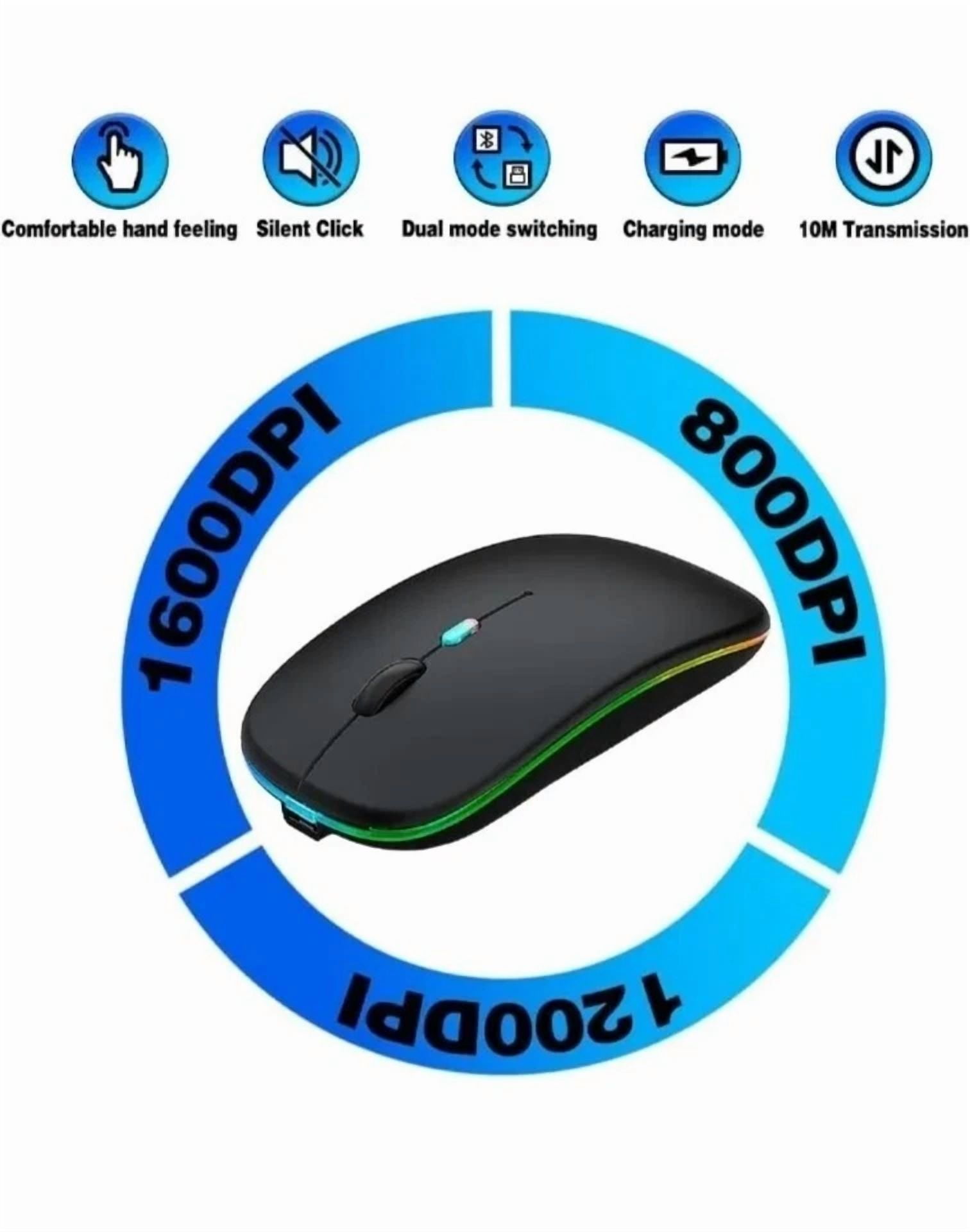 Wireless Bluetooth Dual Mode Mouse Rgb Rechargeable Mice For Computer Laptop
