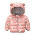 thumbnail image 2 of Esaierr Boys Girls Winter Down Coats for Toddler Baby 9M-5Y Thick Warm Bear Ears Hooded Cotton Coat Newborn Kids Snow down Jackets Outerwear, 2 of 7