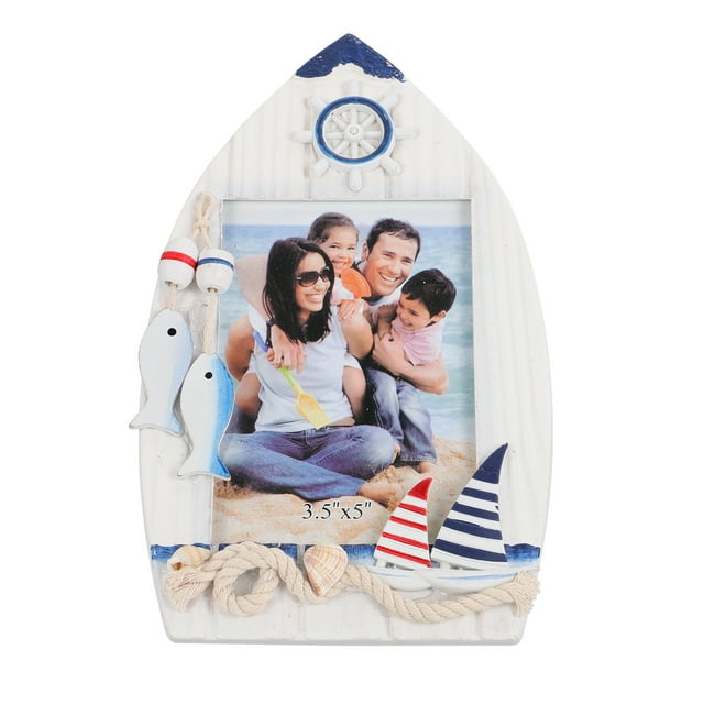 KAKOWELY 1pc Wooden Photo Frame Mediterranean Style Picture Frame Simple Photo Holder,8.07"X5.04"X0.39"
