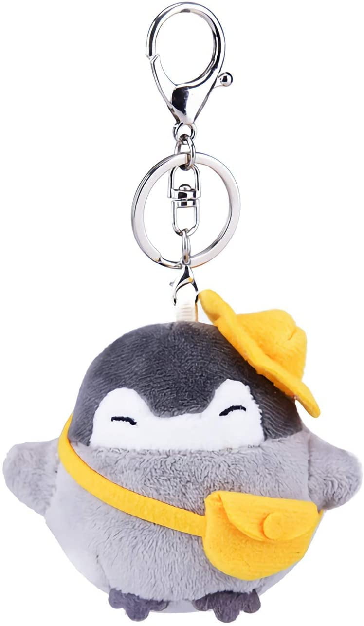 Animal Plush Keychain Cute Penguin Stuffed Toy and Interesting Backpack  Doll Pendant for Kids or Friends (Penguin-Yellow) 
