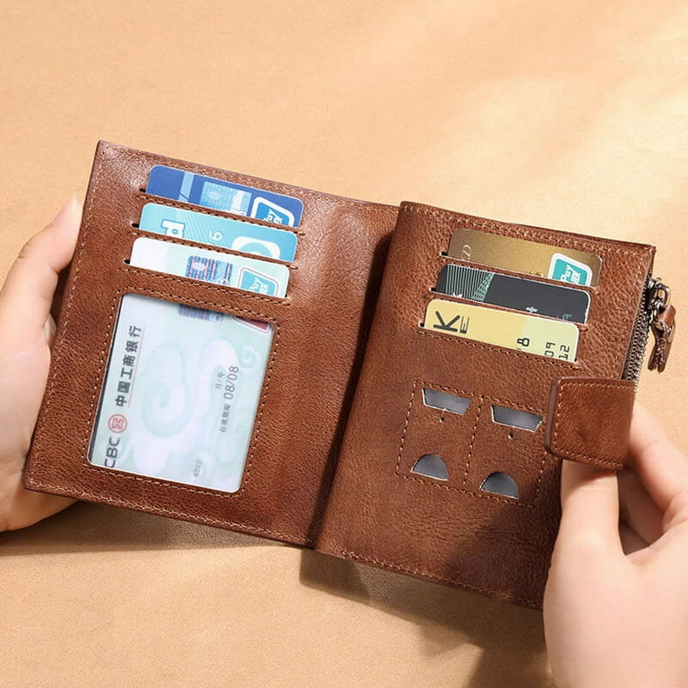 Genuine Leather Card Holder Men Slim Hasp Bank Card Case Retro Designer Card ID Holders Small Case