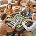 thumbnail image 7 of Green Mahjong Mat with Rules, 31.5*31.5in Anti Slip American Mahjong Mat for Table, Noise Reduction, Neoprene Mah jongg Mats with Carrying Bag & 3 Dices, Mahjong Supplies Gift, Board Tile Games Mats, 7 of 7
