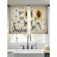 thumbnail image 3 of You Are My Sunshine Sheer Curtains 45 inches Long 2 Panels Set Sunflowers Flower Bee Farm Tiers Sheers Rod Pocket Small Window Short Curtains for Kitchen Cafe, Each 52" W x 45" L, 3 of 7