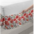 thumbnail image 2 of Watercolor Flowers Bed Skirt, Poppy Blossoms Burgeoning Flourish on Ornamental Field Garden Theme, Elastic Bedskirt Dust Ruffle Wrap Around for Bedding Decor, 4 Sizes, Multicolor, by Ambesonne, 2 of 2
