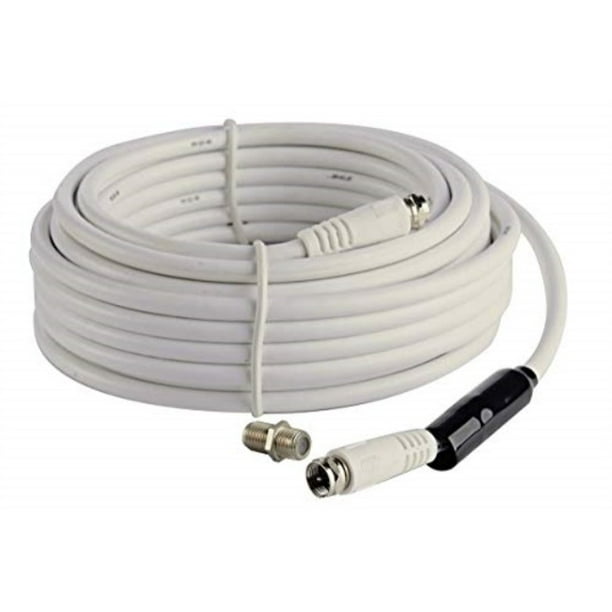 mcduory coaxial rg6 cable with fmale connector (32ft) white grip