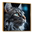 thumbnail image 2 of Designart "Feline Azure Gaze Reflection I" Animals Cat Floater Framed Canvas Wall Art, 2 of 5