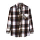 thumbnail image 1 of Camisas Para Hombre Manga Larga Camisa informal de otoño para hombre con estampado a cuadros, blusa informal de manga larga con cuello vuelto (Black, L), 1 of 7