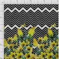 thumbnail image 1 of oneOone Cotton Cambric Fabric Chevron|Leaves & Floral Panel Print Fabric By The Yard 56 Inch Wide, 1 of 3