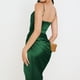 thumbnail image 4 of Laklulu - Vestido de satén con tirantes sexy para mujer, vestido ajustado fruncido con abertura para cóctel, vestido de fiesta, vestidos formales de cóctel, verde, L, 4 of 5